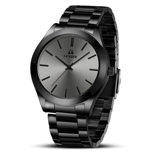 Image of LN LENQIN Mens Watches Stainless Steel Watches Men Analog Quartz Watch 30M Waterproof Mens Wristwatches Business Designer Watch