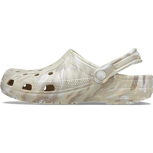 Image of Crocs Unisex Classic Marbled Tie Dye Clog, Bone/Multi, 12 UK