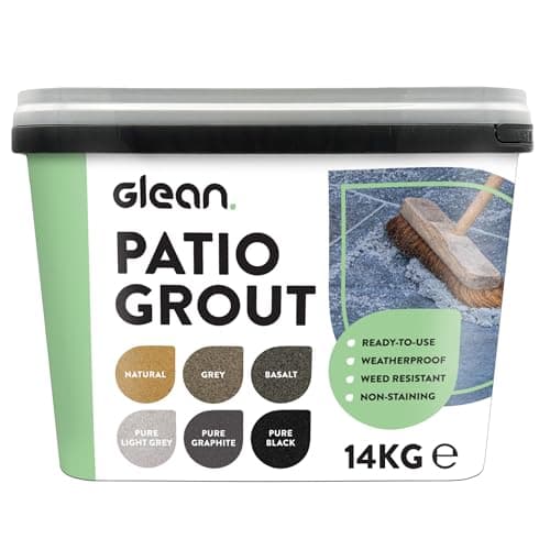 Image of GLEAN Patio Grout | GREY | 15kg - 20m² Coverage | Jointing Compound | Brush in Patio Grout for Paving Patios & Block Paving | Self Setting All Weather Application | Ready Mixed