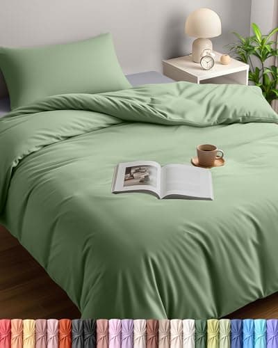 Image of Utopia Bedding Single Duvet Cover Sets - Soft Microfibre Polyester Duvet Cover with Pillow case - Bedding Quilt Cover Set (Sage)