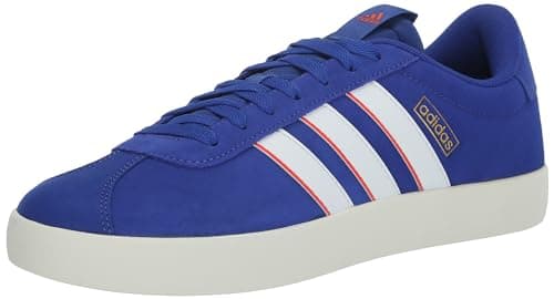 Image of adidas Men's Vl Court 3.0 Sneaker, Semi Lucid Blue/White/Bright Red, 8 UK