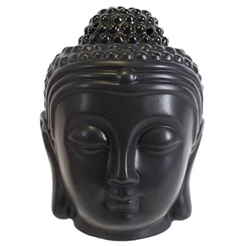Image of Stunning White Ceramic Buddha Head Oil Burner - 13cm x 10.5cm (1 Pc.) - Unique Oil Diffuser Design & Ambiance Enhancer - Great for Home & Office Decor