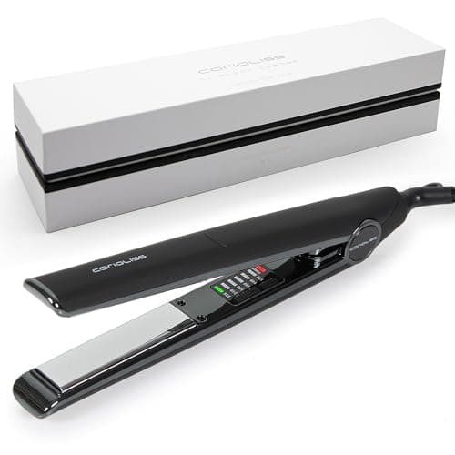 Image of Corioliss C1 Hair Straightener for Women | Professional Titanium Plates | Ionic Flat Iron | Temperature Control 120°C to 235°C | Straightening and Waves | Travel Case | UK Plug | Black Chrome