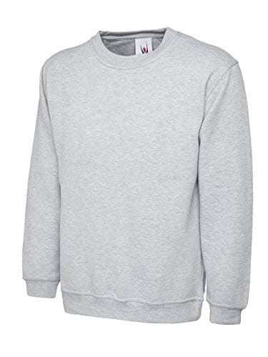Image of Mad Ink Plain Classic Crewneck Sweatshirt Jumper Top (4XL, Heather)