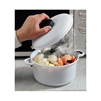 Image of Microwave Pressure Cooker - Microwaveable Casserole Dish with Locking Lid & Pressure Release Vent