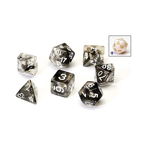 Image of Black Cloud Transparent Poly Set - Sirius Dice