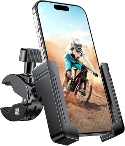 Image of Miracase Bike Phone Holder:【Unblock Camera】 Universal Motorbike Phone Mount Accessories,Fit for iPhone 17 16 15 14 13 12 Pro Max,Samsung and All Mobile Phones,Black