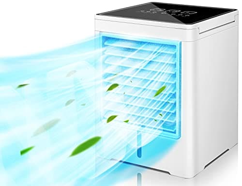 Image of Portable Air Cooler, 470ml Mini Air Conditioner with 3 Air Speeds and USB Charging Port, 3-in-1 Air Cooler, Cordless Personal Air Coolers with a timer function for Room, Office and Travelling