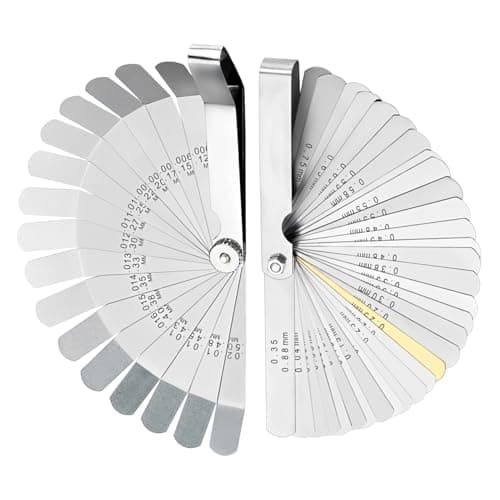 Image of 2Pcs Feeler Gauge Set, 32-Blade Straight & 16-Blade Offset Gauges, Stainless Steel Feeler Gauges, Feeler Gauges Metric for Valves, Guitar, Spark Plug, Piston Measure