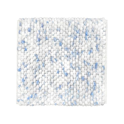 Image of Allure Marl Chunky Bobble Square Bath Mat Non Slip 50 x 50cm - Super Soft, Absorbent & Quick Dry Marble Design Giant Bobble Shower Mat Bathroom Rug, Easy Care, Machine Washable (Blue)