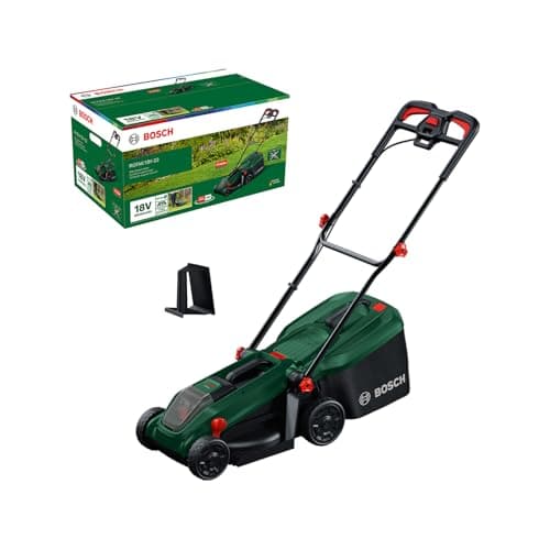 Image of Bosch Cordless Lawn Mower ROTAK18V-32 (Cutting Width: 32 cm, Height of Cut: 25-65 mm, 35 l Fabric Grass Bag, Mulch plug, without Battery)