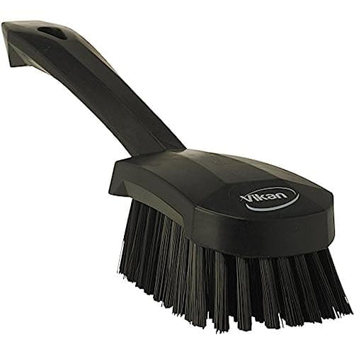 Image of Vikan 41929 Stiff Washing/Scrubbing Hand Brush, Short Handle, 270mm (Black)
