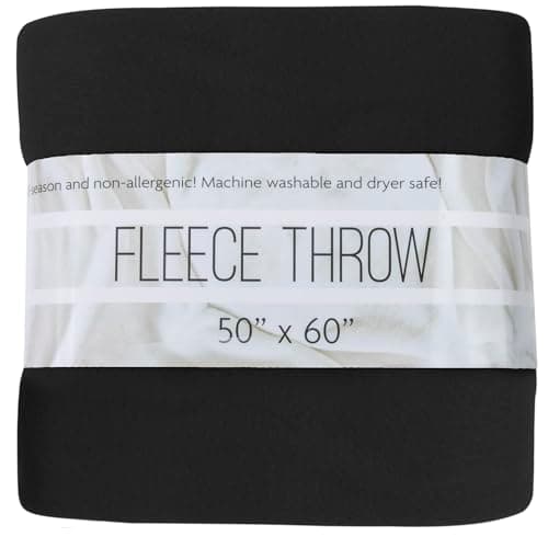 Image of Trail maker 50x60 Throw Blankets, Fleece Throw Blanket for Livingroom, Couch, Chair, Bed (Solid Black)