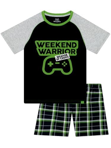Image of Harry Bear Boys Pyjamas, Gamer Pjs for Boys, Summer Gaming Pyjamas, Gaming Black 10-11 Years