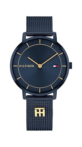 Image of Tommy Hilfiger Two Hand Quartz Movement Watch for Women with Navy Blue Stainless Steel Mesh Bracelet - 1782740