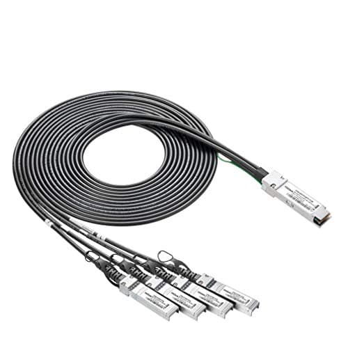 Image of 10Gtek 40G QSFP+ to 4xSFP+ Breakout DAC for Cisco QSFP-4SFP10G-CU1M, 40GBASE-CR4 Passive Direct Attach Copper Twinax QSFP to SFP Cable for Cisco Devices, 3-Meter(10ft)