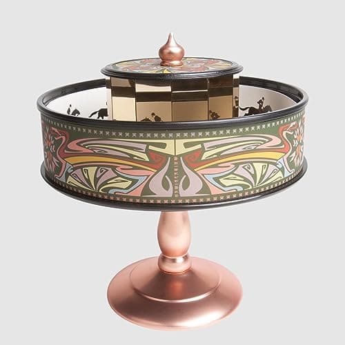 Image of Hemisferium Modernist Praxinoscope Copper, Fully Functional Handcrafted Animation Device, 20cm x 22cm, Beautiful Zoetrope Replica