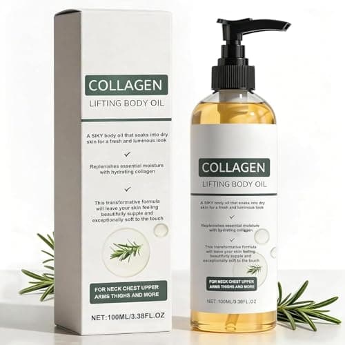 Image of Luxury Collagen Body Oil, Skin Tightening & Firming Moisturiser, Lifting Body Oil for Arms, Neck, Thighs & Crepey Skin, Hydrating Skin Care with Plant Collagen