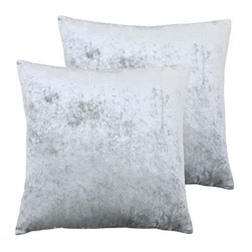 Image of Paoletti Verona Polyester Filled Cushions (Twin Pack), Polyester, Silver