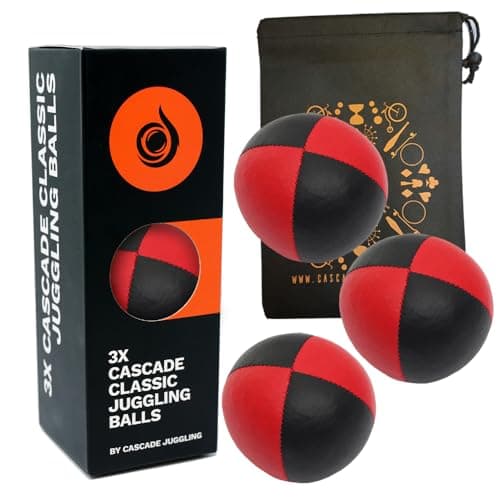Image of Cascade Juggling 3 x Pro 115g Classic Thud Balls - Set of 3 (Red and Black) with Carry Bag - Suitable for Kids
