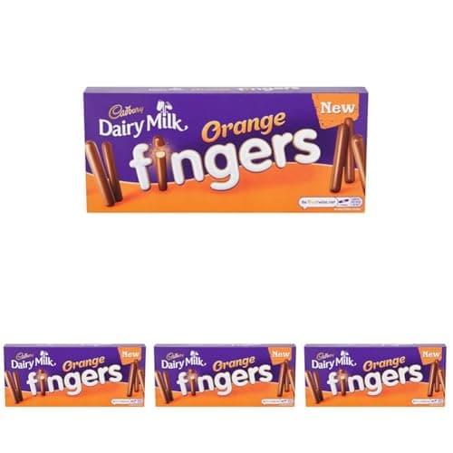 Image of Cadbury Dairy Milk Orange Fingers Chocolate Biscuits, Crunchy Biscuits Coated in Orange Flavoured Milk Chocolate, 114 g (Pack of 4)