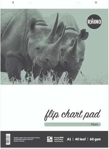 Image of Rhino A1 Flip Chart Paper Pad, 80-Page/Blank Paper Pad, 5-Pack, 40-Leaf, Office & School Stationery Supplies