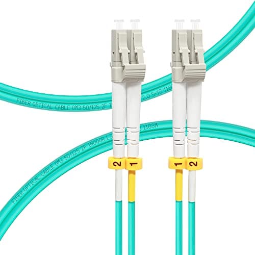 Image of FLYPROFiber 1m/3ft OM3 LC to LC Fiber Patch Cable | Length Options: 0.2m-100m, 10GB Duplex, 50/125um Multimode Fiber Optic Cable Cord LSZH 1Meter(3ft)