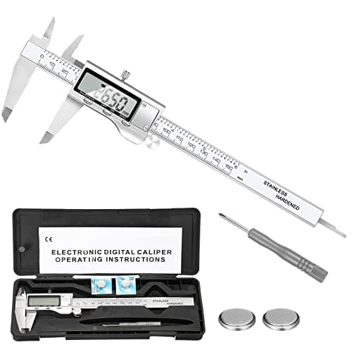 Image of Kosiy 150mm Digital Calipers, 6 Inch Digital Vernier Caliper, Stainless Steel, with Extra-Large LCD Screen, Auto-Off Feature, Inch and Millimeter Conversion