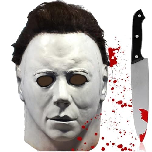 Image of SINSEN Michael Myers Mask Halloween Scary Kills Mask Horror Latex Full Head Mask Michael Myers Mask Cosplay Costume Props (Style 7)