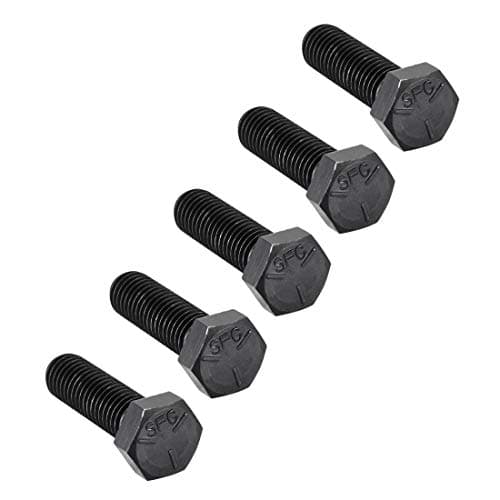 Image of sourcing map 1/2''-13 * 1-3/4'' Hex Head Screw Bolts Fastener Grade 5 UNC Carbon Steel Black 5pcs