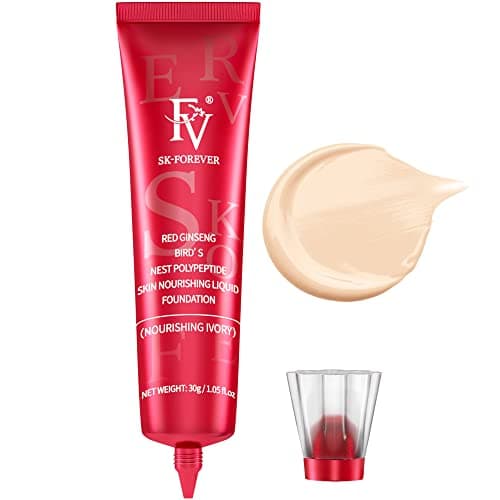 Image of FV Nourishing Foundation, Hydrating Formula, Lightweight & Natural Finish, Longwear & Waterproof, Medium Coverage Foundation for Dry/Combination Skin, 30g, Ivory