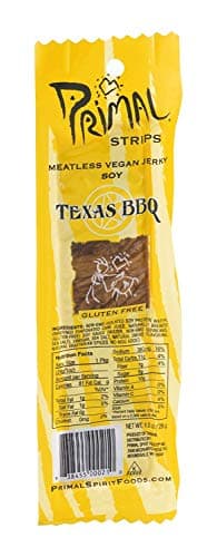 Image of Primal Strips Vegan Jerky - Meatless - Soy - Texas Bbq - 1 Oz - Case Of 24