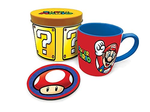 Image of Pyramid International Super Mario Gift Set with Mug and Coaster in Reusable Gift Tin - Official Merchandise