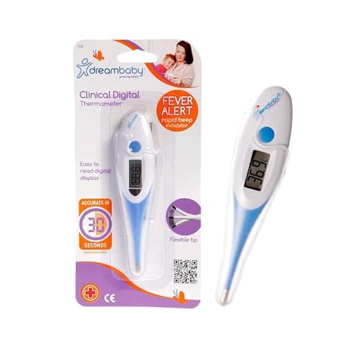 Image of Dreambaby Clinical Digital Oral Thermometer - Accurate Temperature Reading in 30 seconds - With Fever Alert Sound Feature - Suitable for Infants, Toddlers & Adults - Blue - Model F318