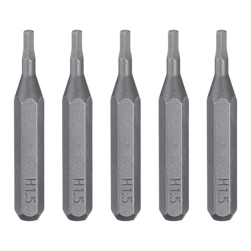 Image of sourcing map 5pcs H1.5 Hex Screwdriver Bit 5/32" Hex Shank 28mm Length S2 Steel Magnetic Hexagon Head Screw Driver Bits for Precision Repair