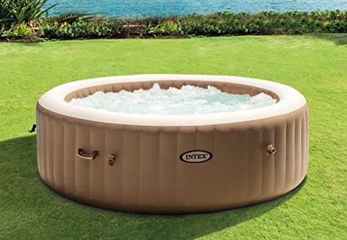 Image of Intex PureSpa Bubble 8 Person Inflatable Hot Tub Spa - 170 Bubble Jets, 2200W Heater, Hard Water System, Large Round Outdoor Garden Spa, 236cm