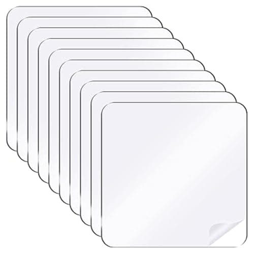 Image of 10PCS Clear Double Sided Adhesive Pads, Waterproof Heavy Duty Sticky Pads, Reusable Super Strong Nano Gel Adhesive for Mounting, Hanging, DIY Crafts, Home and Office