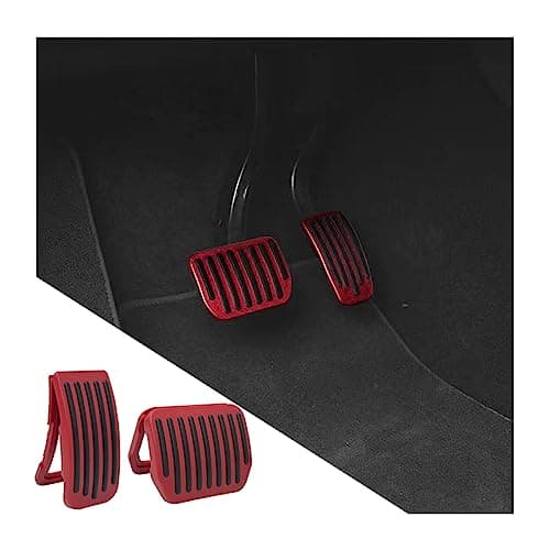 Image of CGEAMDY 2 pcs Universal Auto Aluminum Pedal Covers, Durable Non-Slip Foot Pedals Pads, Brake Accelerator Pedal Covers Aluminum Car Accessories Suitable for Foot Pedal Pad Replacement(Red)
