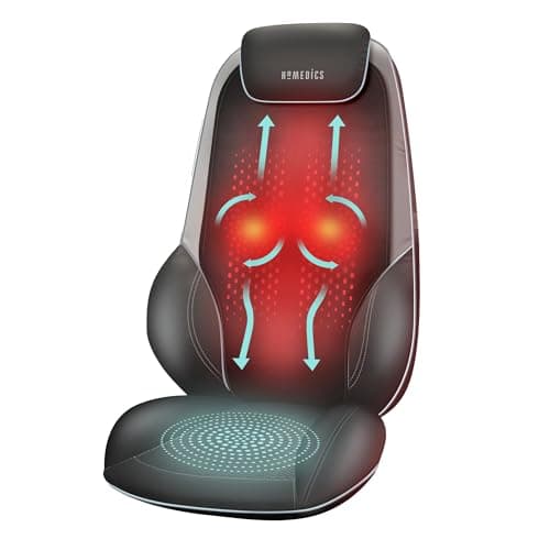 Image of HoMedics ShiatsuMax 2.0 - Electric Heated Shiatsu Back Massager with Remote Control, Deep Kneading Massage Chair for Shoulders, Back, Upper Legs, Adjustable Headrest and Cushion Flap - Grey