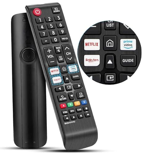 Image of Smart Samsung Remote Controls For Smart Tv with Netflix, Prime Video, Rakuten Tv Buttons For All Samsung Tv Led Qled Uhd Frame Curved Solar Hdtv 3D 4K 8K Smart TVs, Universal Samsung Tv Remote