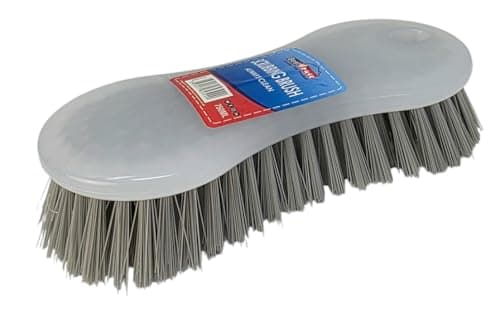 Image of Best House | Plastic Scrubbing Brush | Easy to Grip | White | Heavy Duty with Stiff Bristles | Cleaning and Scrubbing Brush for Indoor & Outdoor, Bathroom, Kitchen, Carpet and Floor - (Pack of 1)