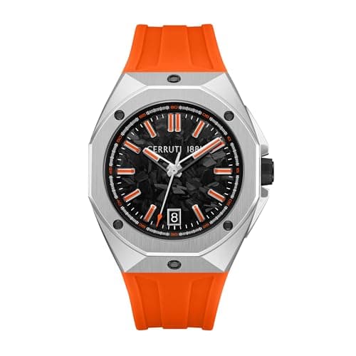 Image of Cerruti 1881 Arezzo Date Watch, Orange, 48