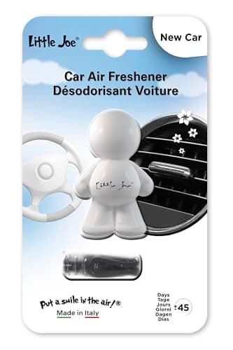 Image of Little Joe Car Air Freshener New Car Fragrance, Character to Attach on the Air Vent, White
