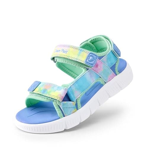 Image of DREAM PAIRS Boys Girls Sandals Kids Athletic Summer Water Open Toe Shoes for Little/Big Kid,Size 13 Little Kid,Rainbow/Blue,KKUMST2503