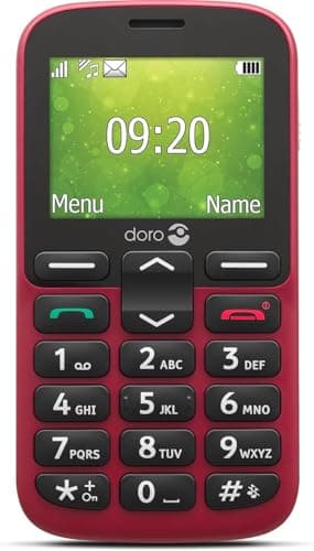 Image of Doro 1380 Unlocked 2G Network ONLY Dual SIM Mobile Phone for Seniors with 2.4" Display, Camera and Assistance Button [UK and Irish Version] (Red)