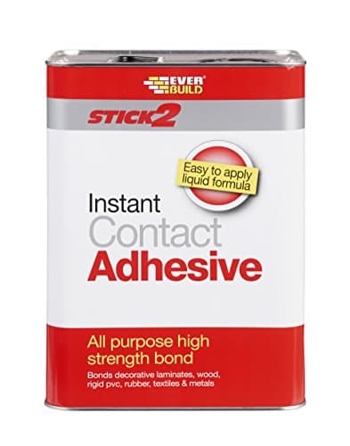 Image of Everbuild Stick2 All Purpose Instant Contact Adhesive – Interior And Exterior Use – Rubber-Based – Excellent Weathering Properties – 5 Litre