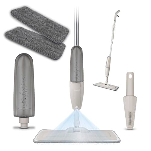 Image of Tower T769000MSH Spray Mop with Anti-Leak Bottle and 2x Microfibre Pad, Latte
