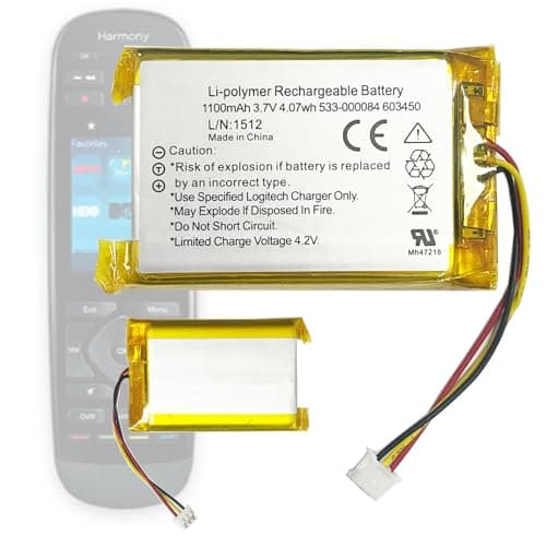 Image of Aousavo 533-000084 Replacement Battery 603450 Compatible with Logitech Harmony Touch, Harmony Ultimate Remote Controls 533-000083 915-000198 0201 533-000084