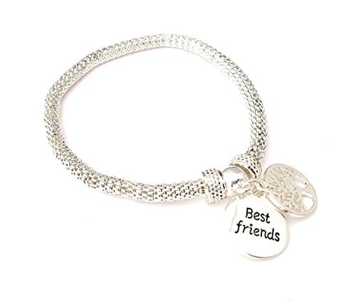 Image of Equilibrium Silver Plated 'Best Friends' Tree of Life Mesh Bracelet