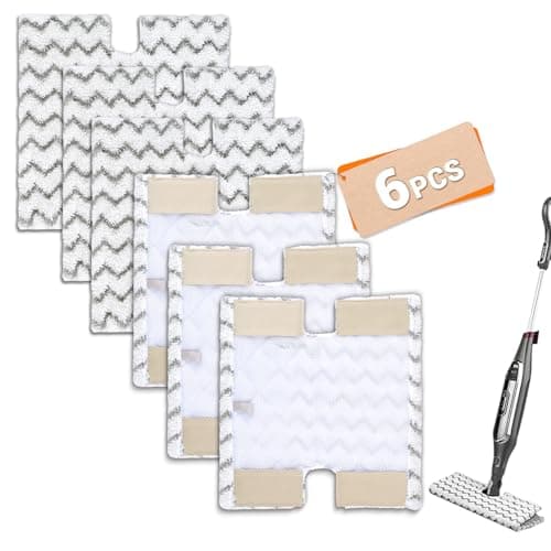 Image of BEWOS 6 PCS Steam Mop Pads - Reusable Replacement Steam Mop Pads for Shark S6001W, S6003D, S3973, S3973D, S3973WM Steam Cleaner, Microfibre Cloths, Machine Washable for All Hard Floors